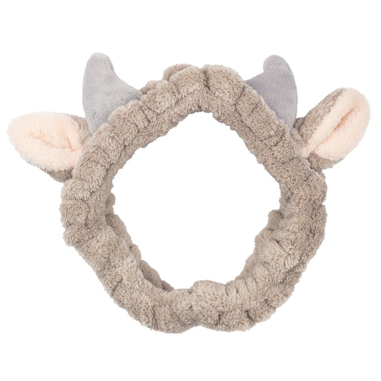 Cow plushie headband with elastic