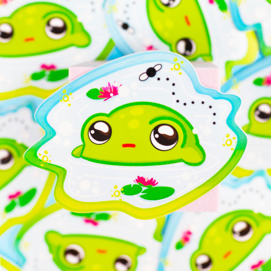 kawaii frog sticker 